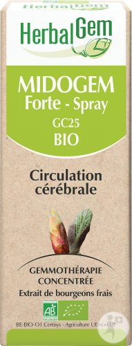 Herbalgem Midogem Forte GC25 Complexe Circulation Cérébrale Bio Spray 10ml