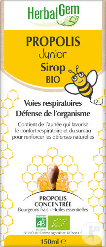 Herbalgem Propolis Concentrée Junior Sirop Bio Voies Respiratoires-Défense De L'Organisme 150ml