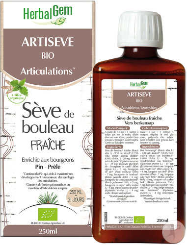 Herbalgem Artisève Articulations Bio Sève De Bouleau Fraîche 250ml