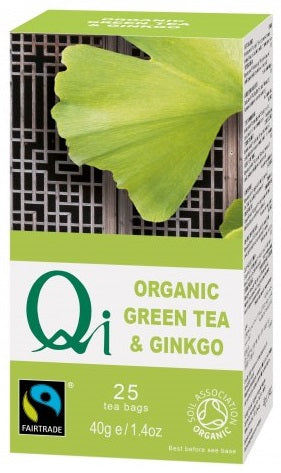 QI - Organic Green Tea & Ginko (25 tea bags)