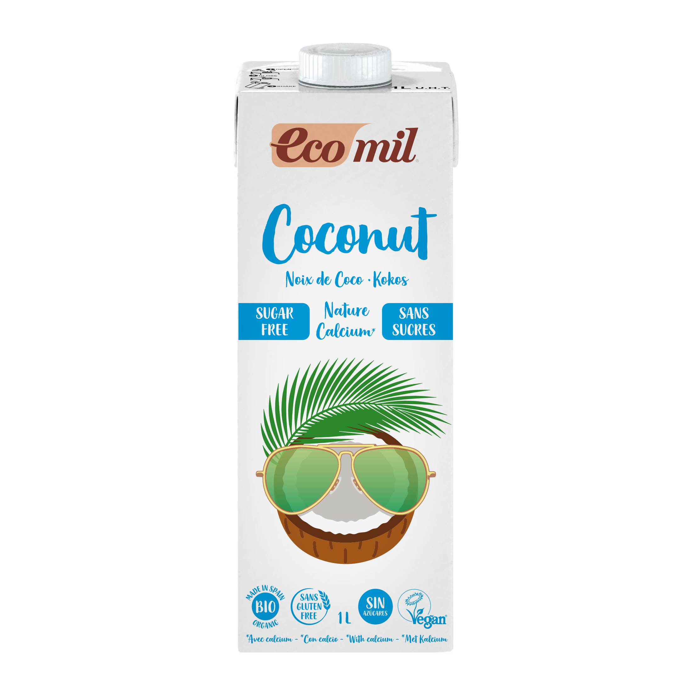 Ecomil - Lait de coco sas sucres Calcium bio (1L)
