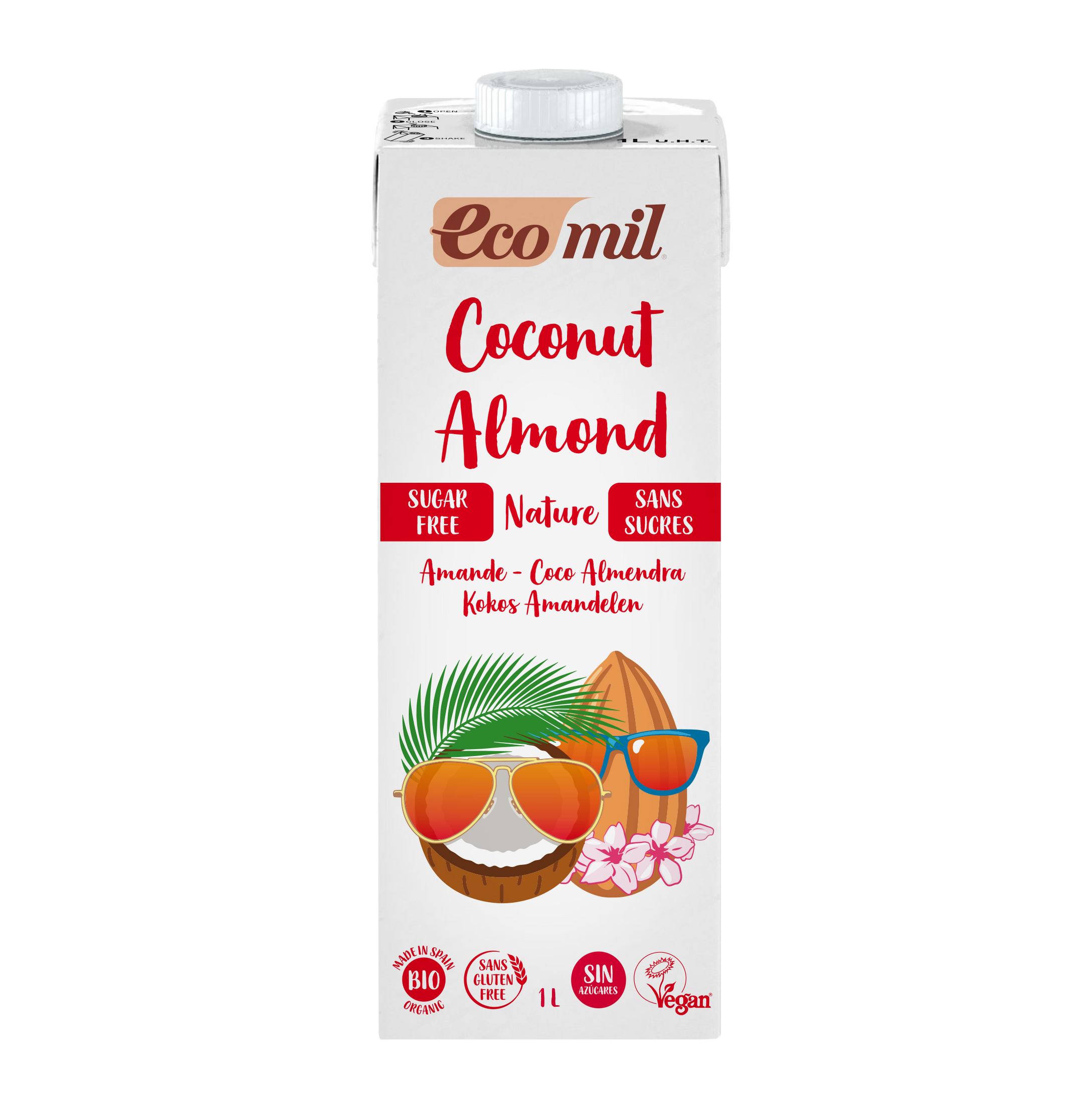 Ecomil - Lait d'Amandes nature et coco (1L)
