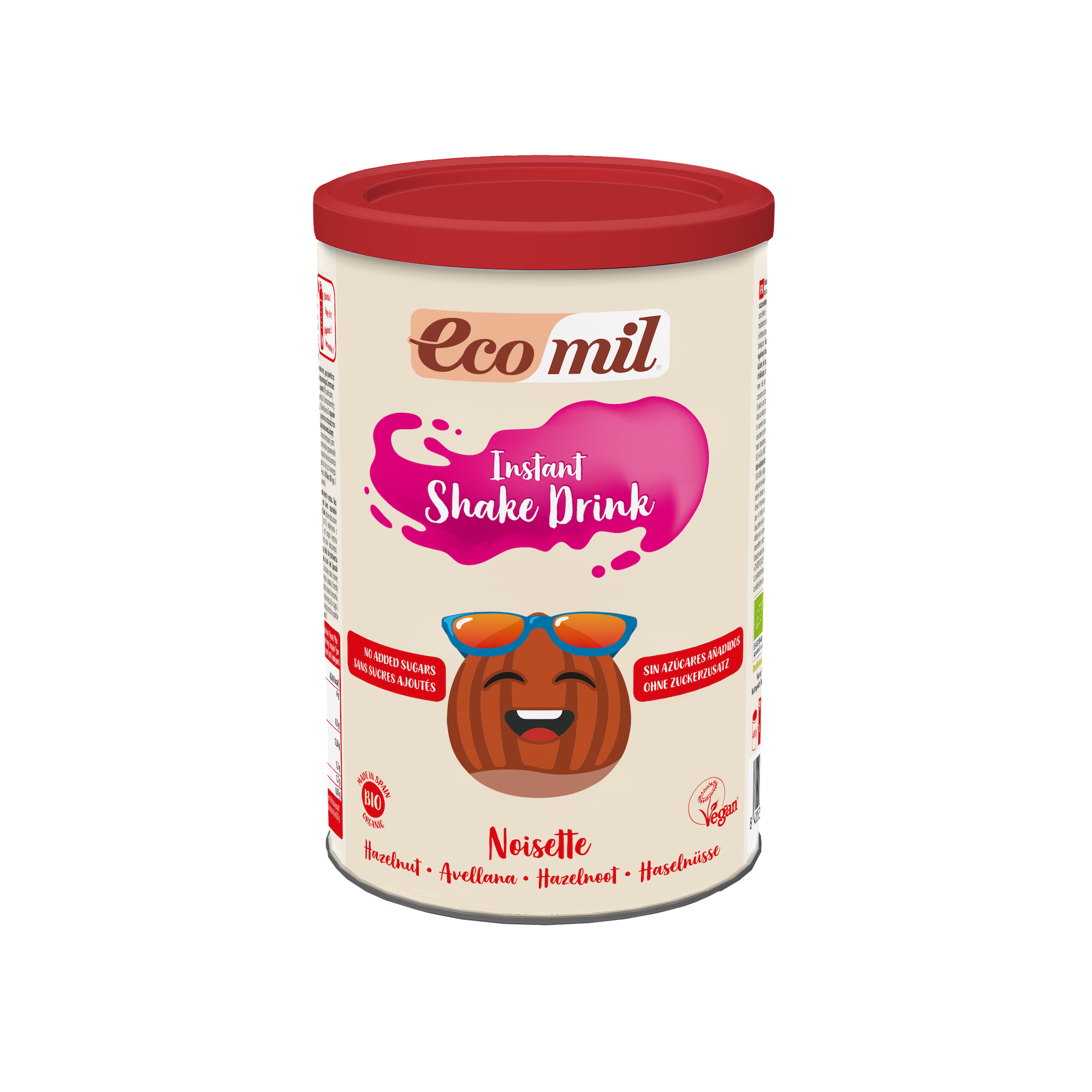 Ecomil - Boisson aux noisettes sans sucres ajoutés en poudre instantanée (boite 400g)