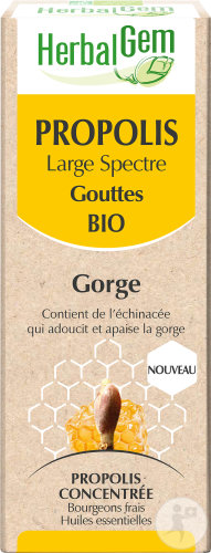 Herbalgem Propolis Concentrée Large Spectre Gouttes Bio Gorge 15ml