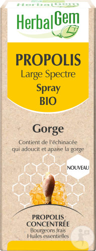 Herbalgem Propolis Concentrée Large Spectre Spray Bio Gorge 15ml