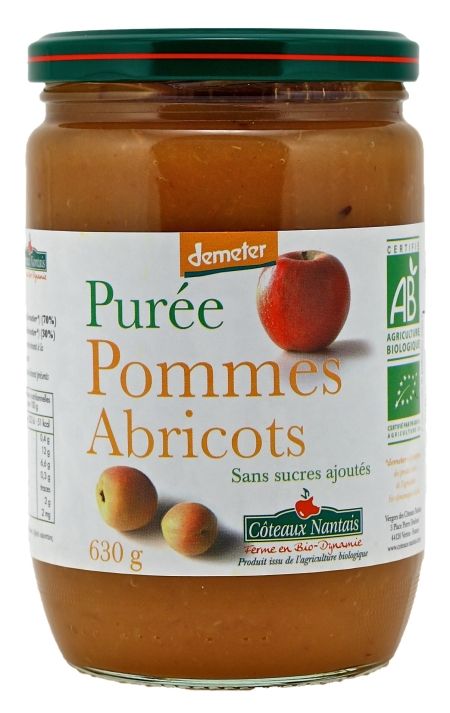 Demeter - Purée pommes abricots bio (630g)