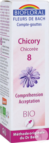 Biofloral Fleurs De Bach Compte-Gouttes 08 Chicorée Compréhension Acceptation Bio Flacon 20ml