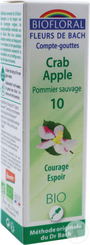 Biofloral Fleurs De Bach Compte-Gouttes 10 Pommier Sauvage Courage Espoir Bio Flacon 20ml