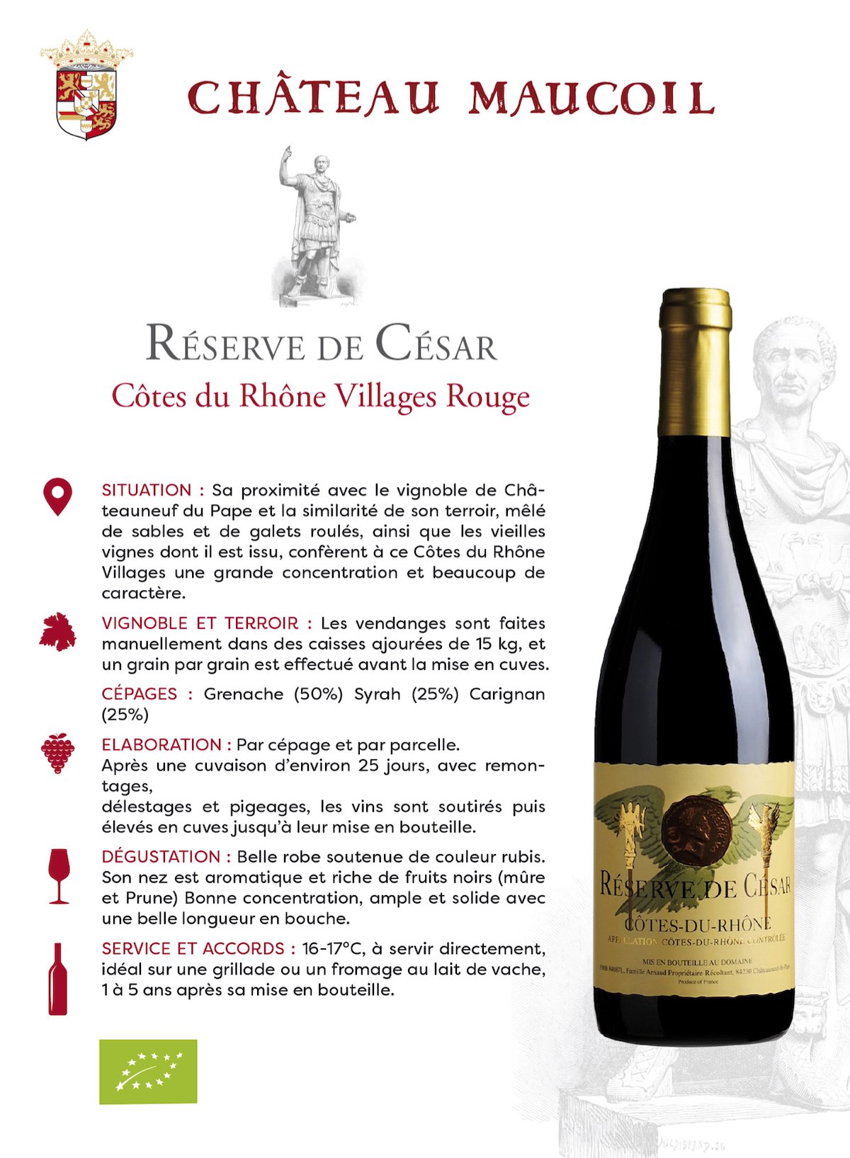 Vin Côte du Rhône Village César - Rouge 75cl