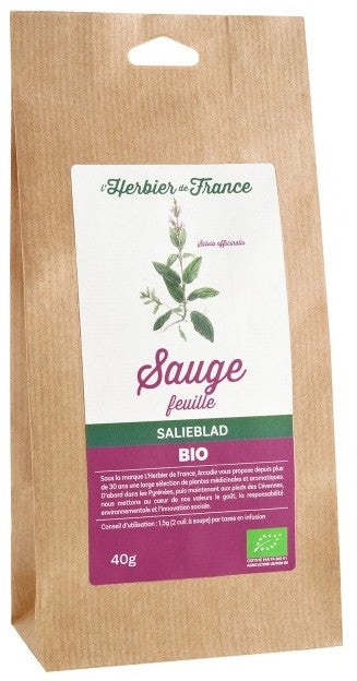 Tisane Vrac Bio - Herbier de France - Sauge feuilles (40 gr)